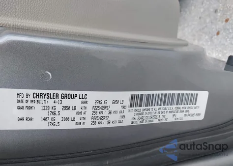 2013 Chrysler Town & Country Limited from USA, damaged, VIN 2C4RC1GG1DR753619